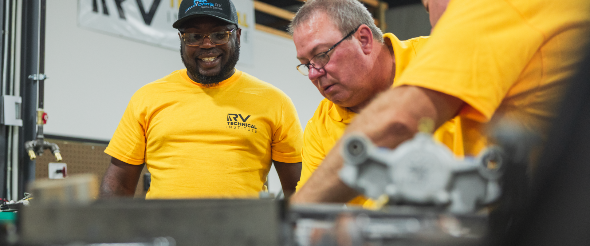 group of technicians working