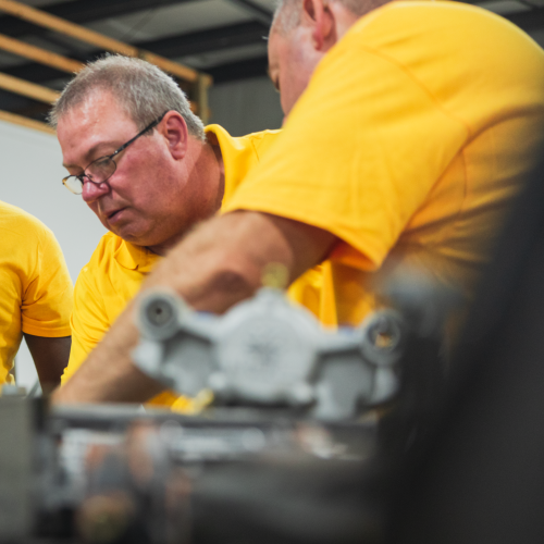 group of technicians working