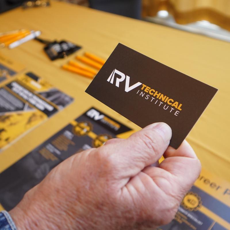 RVTI logo on business card